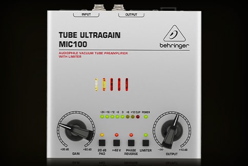 Préampli Behringer tube ultragain mic100 pour un son riche et chaud au studio 10ème Sens