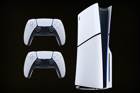 Console PlayStation 5 (PS5) avec 2 manettes pour des sessions de jeu et de détente au studio 10ème Sens